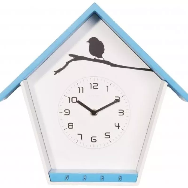 NeXtime klok 3109bl Cuckey, 30,5x33x11 cm, Ścienny, Niebieski/Biały