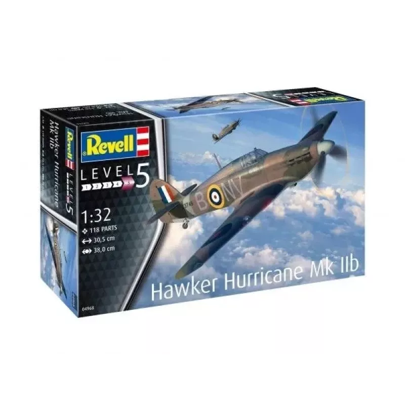 Zestaw modelu plastikowego samolotu REVELL Hawker Hurricane MK IIB w skali 1/32