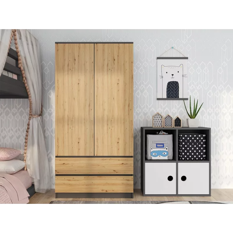 Topeshop SZAFA MALWA AN/AR K bedroom wardrobe/closet 5 shelves 2 drzwi(s)