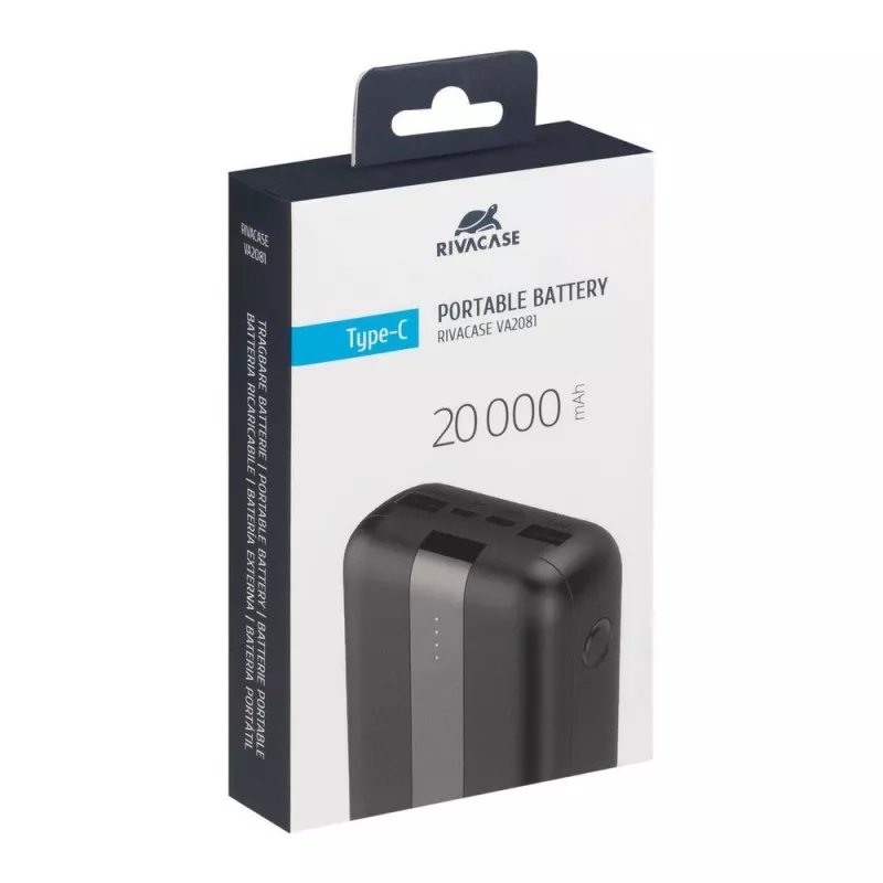 Power Bank USB 20000MAH/VA2081 Czarny Rivacase