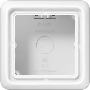 Gniazdo natynkowe JUNG CD 581 A WW, białe, obudowa z duroplastu, 85×85×47 mm