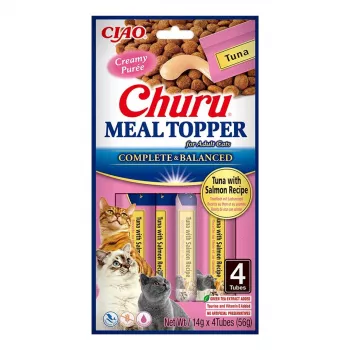 Dodatek do karmy dla kota INABA Churu Meal Topper Tuńczyk z Łososiem, 4 saszetki x 14 g