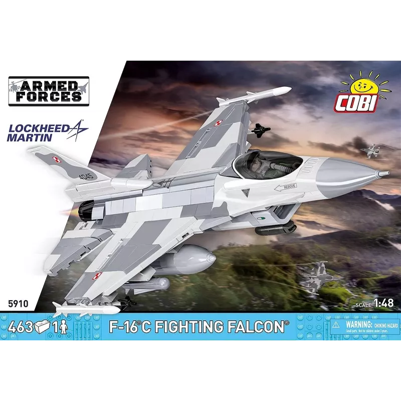 Zestaw konstrukcyjny Cobi F-16C Fighting Falcon — 463 elementy, model do sklejania w skali