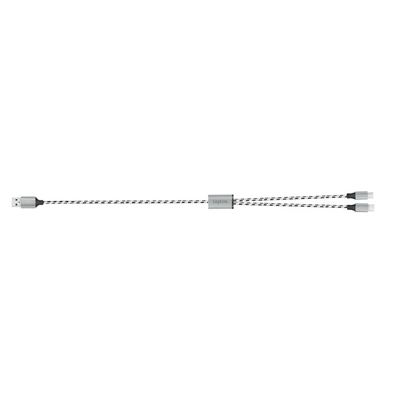 Kabel LogiLink CU0202 USB 2.0 1,2 m USB A USB C/Micro-USB A szary