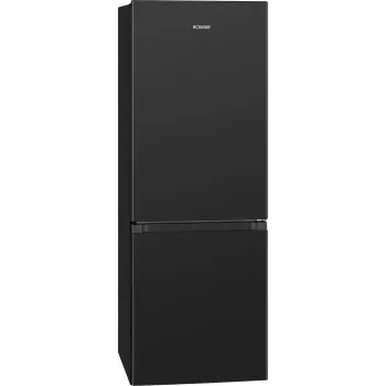 Wolnostojąca lodówka BOMANN KG 320.2, 165 l łącznie (chłodziarka 122 l, zamrażarka 43 l), czarna, klasa E, 143 cm