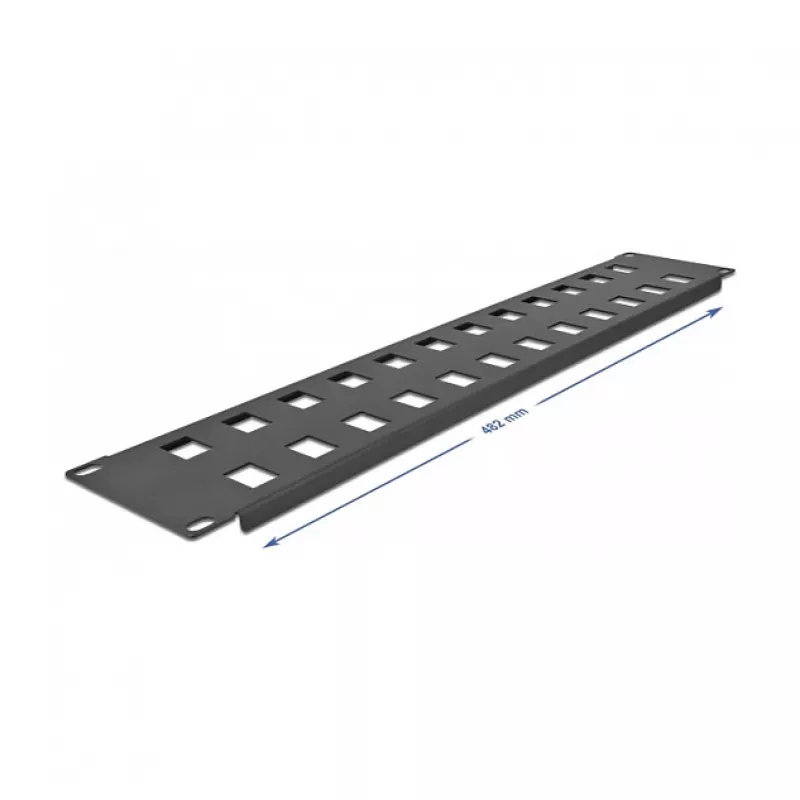 Paneel Keystone DeLOCK 19 cali Keystone Patch Panel 24 porty 2U czarny