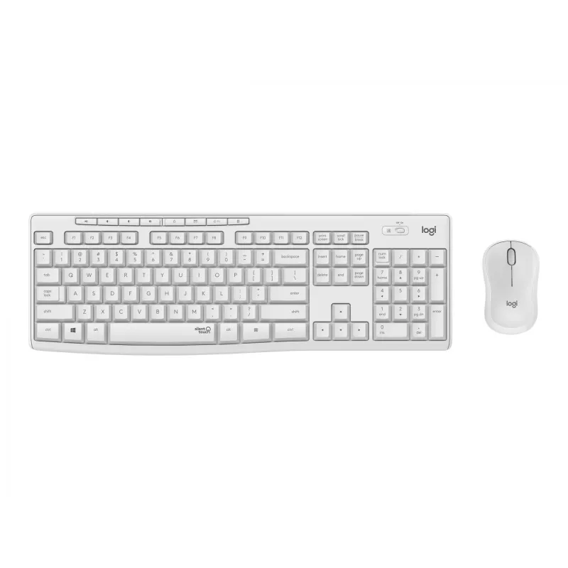 Logitech MK295 Silent – zestaw klawiatury i myszy – bezprzewodowy – 2,4 GHz – włoski – złamana biel