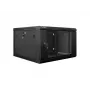 Szafa rackowa instalacyjna naścienna Lanberg 19'' 6U 600x600mm czarna (szklane drzwi)