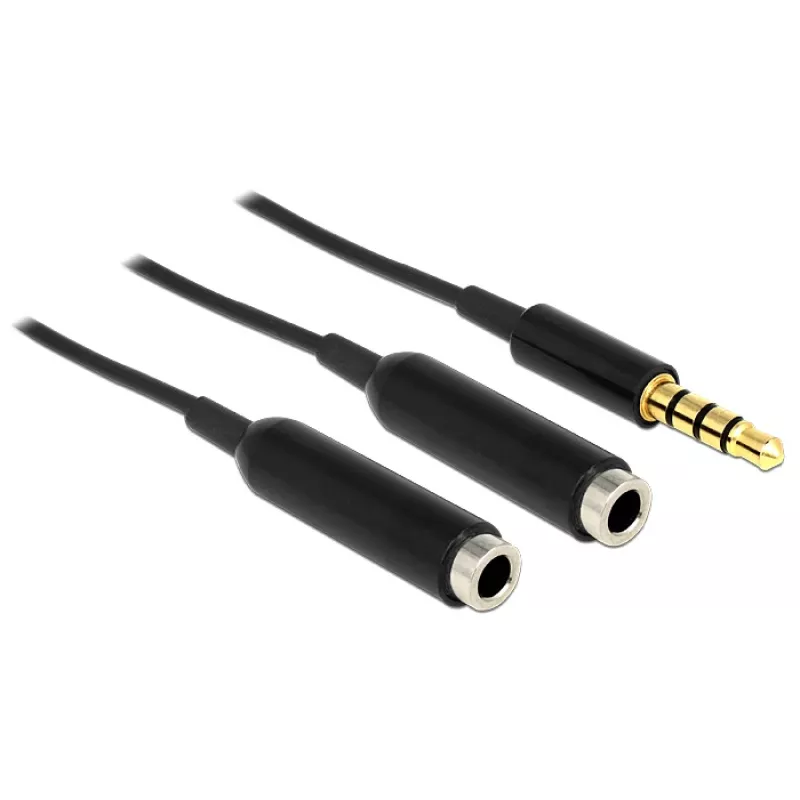 Kabel audio DeLOCK 65575 0.25m 3.5mm 2 x 3.5mm Czarny