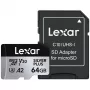 Karta MicroSD Lexar 64 GB UHS-I Klasa 3 srebrny PLUS