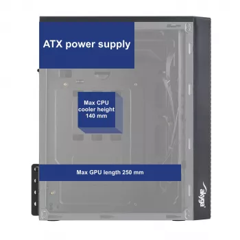 Akyga AK35BK obudowa komputerowa Micro ATX, Micro ATX / Flex ATX / Mini ITX, 2x USB 2.0, bez zasilacza, czarna