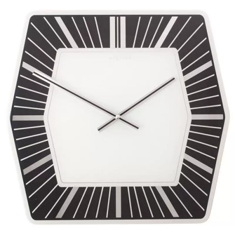 Zegar ścienny NeXtime 8128zw Hexagon, 43x43 cm, biały