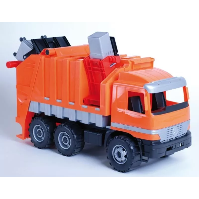 Zabawkowa śmieciarka Lena Mercedes ZL-02026, długość 70 cm, mechaniczny pojazd do zabawy