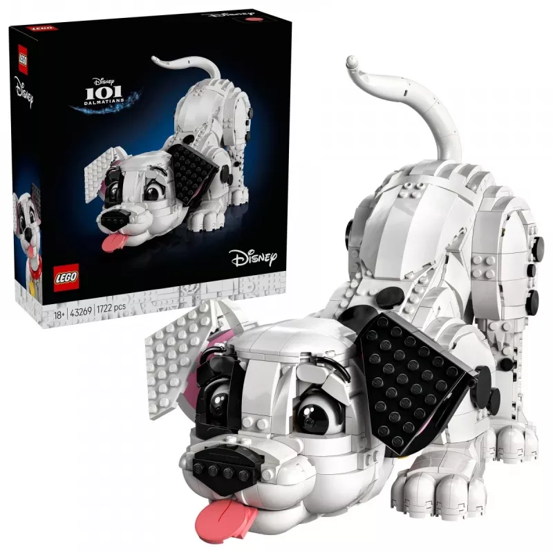 LEGO Disney 43269 101 Dalmatians Puppy kolekcjonerski zestaw konstrukcyjny — 1722 elementów, wysokość 220 mm, dla 18+