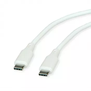 ROLINE USB 2.0 kabel C-C ST/ST Silicone 60W 1m Biały - kabel - cyfrowy/dane (11.02.9126)