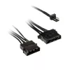 Adapter Kolink z 3-pinowego zasilania wentylatora na 2 złącza 4-pinowe Molex, 245 mm, czarny