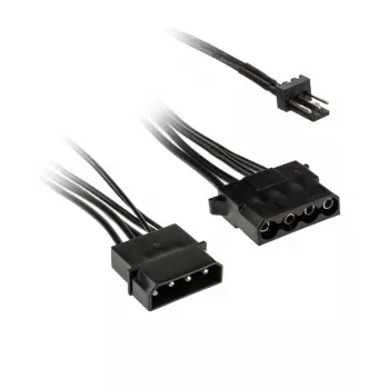 Adapter Kolink z 3-pinowego zasilania wentylatora na 2 złącza 4-pinowe Molex, 245 mm, czarny