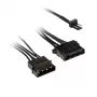 Adapter Kolink z 3-pinowego zasilania wentylatora na 2 złącza 4-pinowe Molex, 245 mm, czarny
