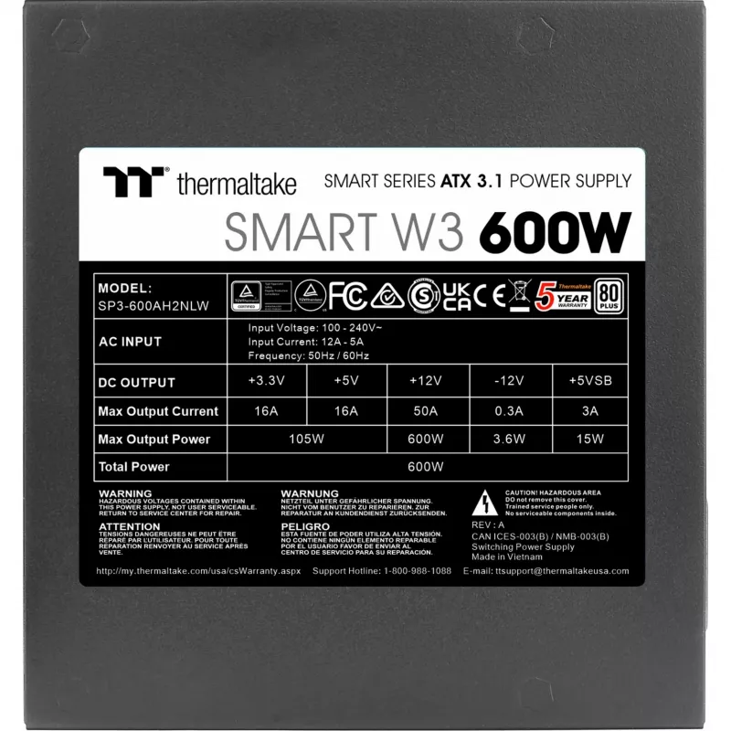 Zasilacz Thermaltake Smart W3 600 W