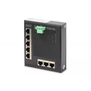 Przełącznik sieciowy Gigabit Ethernet 8 portów Digitus, płaski, przemysłowy, niezarządzalny