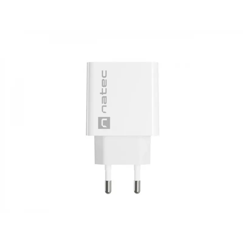 Ładowarka sieciowa szybkiego ładowania NATEC RIBERA 12V 20W USB-C PD 3.0 + USB-A Samsung AFC biała