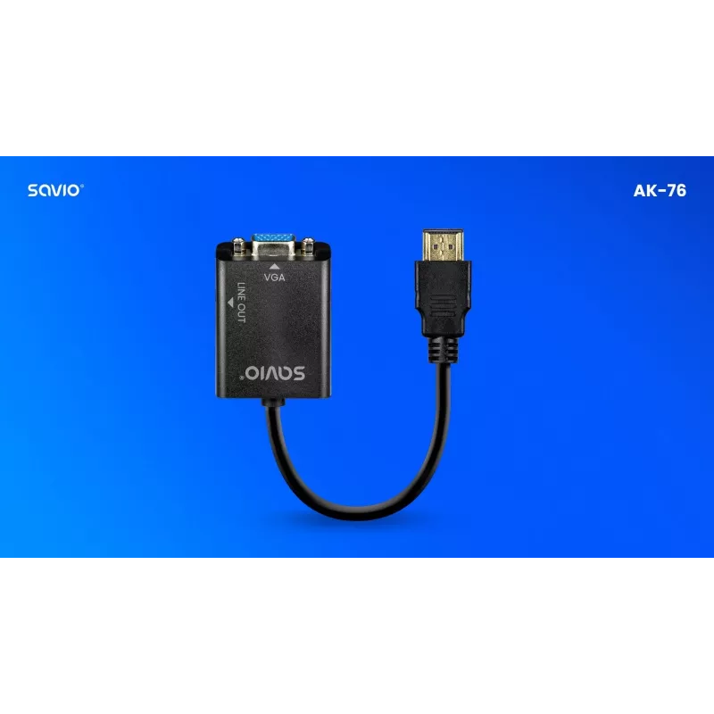 Adapter HDMI-VGA z Audio AK-76 Savio SAVAK-76