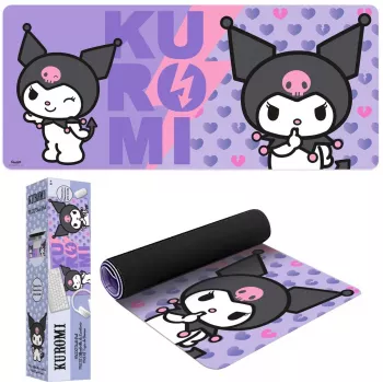 Podkładka pod mysz Kids Euroswan 80x30 cm Hello Kitty Kuromi, duża mata prostokątna do gier/biurka
