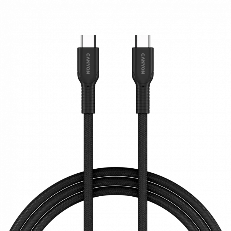 Kabel CANYON OnWire 60CL C-C 60W COLOR Pleciony 1m Czarny