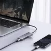 Hub USB Aukey CB-H36 — 4-portowy USB 3.2 Gen 1 Type-A, host USB 2.0, 5000 Mbit/s, aluminium srebrny