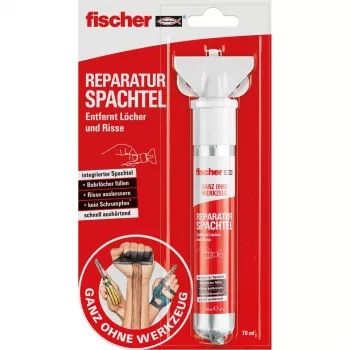 fischer REPARATUR SPACHTEL - Metall - Kunststoff - Holz - Universal - Zimmerdecke - Wand - Weiß - Squeeze tube - 70 ml