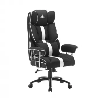 Fotel gamingowy White Shark LE MANS czarno-biały ergonomiczny design