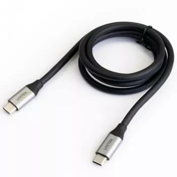 Kabel USB-C do USB-C do transmisji danych i ładowania Unitek C14082ABK 1 m, USB 3.2 Gen 2 (10 Gbit/s), 100 W PD, czarny