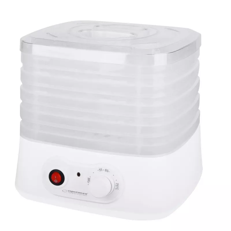 Suszarka do żywności Esperanza EKD004, przezroczysta, biała, 250 W