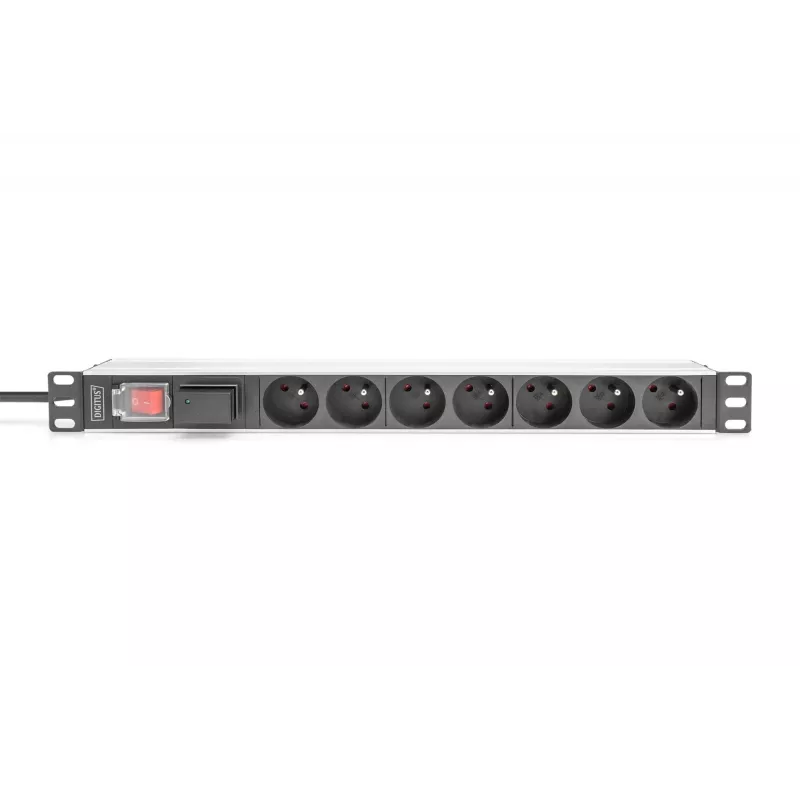 Listwa zasilająca Digitus z profilem aluminiowym, 7 gniazd CEE 7/5, kabel 2 m