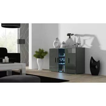 Cama Komoda 120 cm SOHO S7 szary/szary połysk