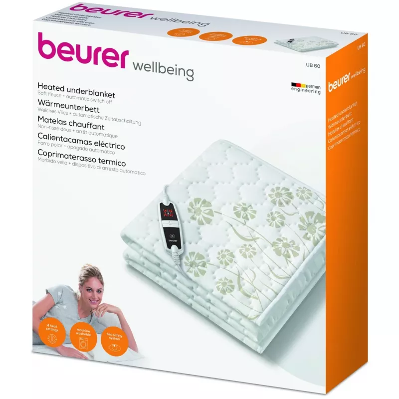 Beurer UB 60 podgrzewana podkładka pod prześcieradło, 80 x 150 cm, biała