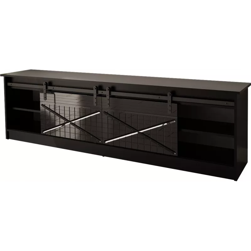 RTV GRANERO 200x56.7x35 czarny/czarny połysk Szafka