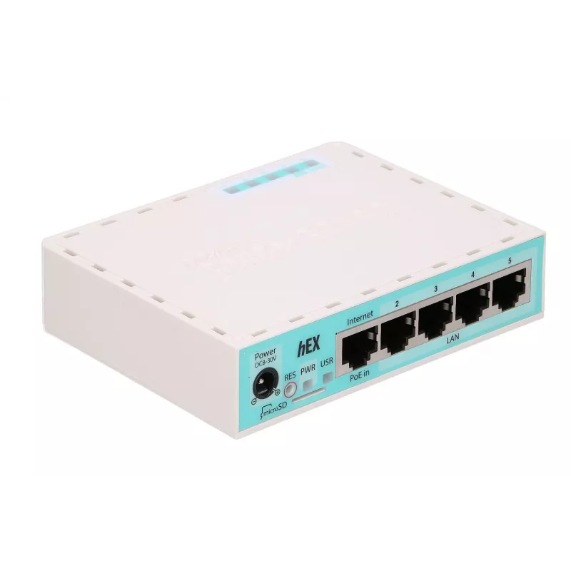 Router przewodowy Mikrotik RB750GR3 Gigabit Ethernet Turkusowy, Biały