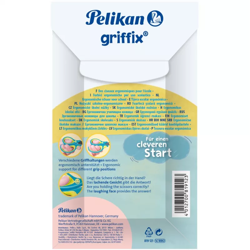 Pelikan Griffix Universal prosty krój Niebieski - Różowy (819121)