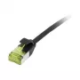 Kabel krosowy RJ45, CAT6A 500MHz, 0,15m, czarny, U/FTP, cienkiline okrągły d=3,8mm, TPE/LSZH(Superflex), AWG32, z kablem Cat.7, Synergy 21 (S217310V3)