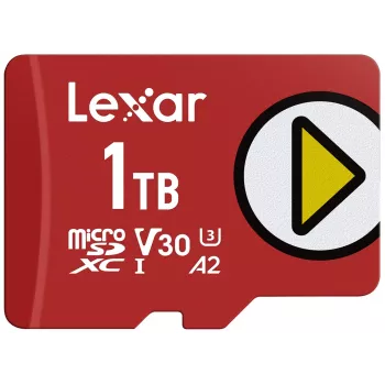 Karta pamięci MicroSDXC Lexar 1 TB UHS-I Class 10 U3 V30 Odczyt 205 MB/s Zapis 140 MB/s (czerwona)