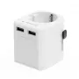Uniwersalny adapter podróżny GEMBIRD TPA-EU2A12-01-W 12 W zasilacz USB do gniazdek międzynarodowych