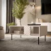 Stolik kawowy Cama LUCCA ławka/stół 100x55x46 cashmere, prostokątny szary blat