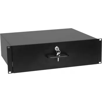 Szuflada rack 3U z zamkiem Omnitronic 30100953 — szuflada do przechowywania montowana w szafie rack 19 cali