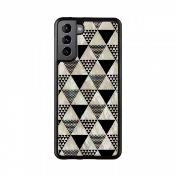 Etui ochronne iKins do Samsung Galaxy S21+ — wzór piramidy, czarne