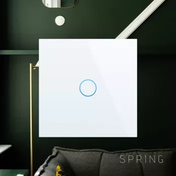 Dotykowy włącznik ścienny Spring 3-krotny szklany biały — Model 0