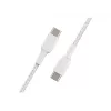 Kabel pleciony USB-C na USB-C 1m Biały