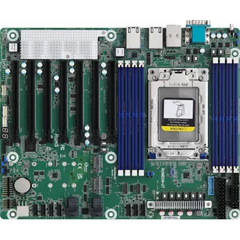Płyta główna serwerowa ASRock ROMED8-2T/BCM, AMD EPYC 7003, Socket SP3, ATX, 8× DDR4 DIMM, 3× RJ-45, 10× SATA III, 7× PCIe x16 Gen4