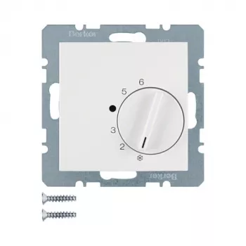 Termostat obrotowy Berker 20268989, biały, AC 250 V, 50–60 Hz