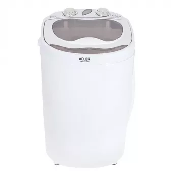 Pralnica ładowana od góry Adler AD 8055, przenośna, pojemność 3 kg, kremowa, sterowanie pokrętłem, 150 W